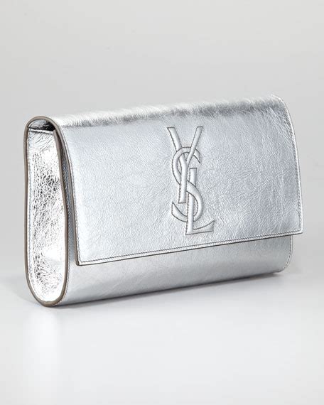 saint laurent leather pouch|ysl silver clutch.